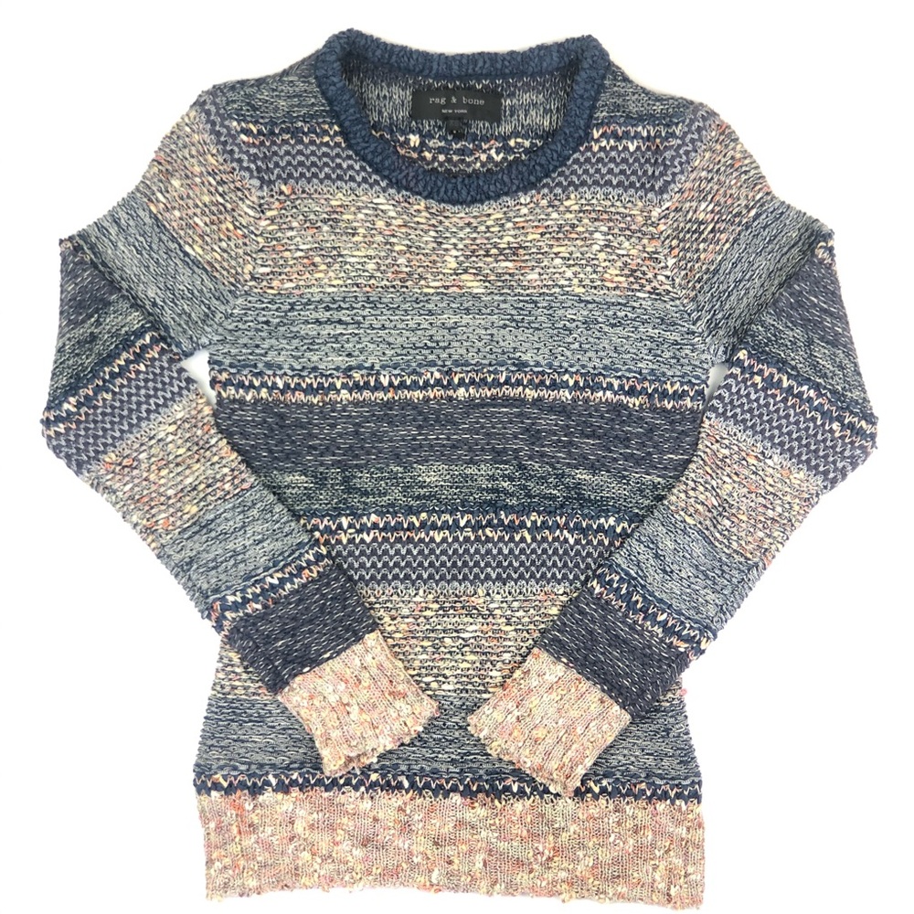 Rag and Bone multicolored stripe crewneck sweater